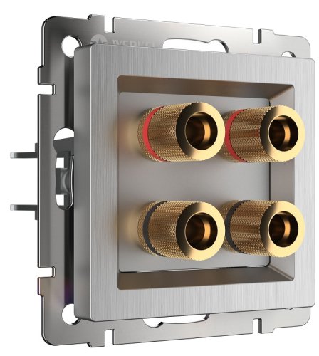 Розетка аудио без рамки Werkel 2-м. серебряный рифленый картинка